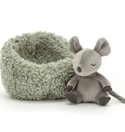 Jellycat knuffels Jellycat Hibernating Cuddly Mouse 12 Cm* Woodland Soft Toys