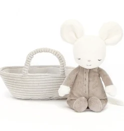 Jellycat knuffels Jellycat Rock A Bye Mouse With Carrier* Mice & Rat Cuddly Toys