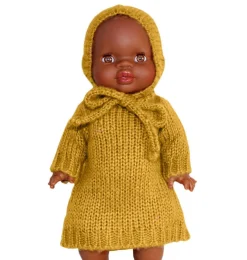 Minikane Knitted Set Gasparine By Color: Moutarde* Doll Clothes