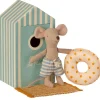 Maileg Beach Mouse Little Brother In Cabin De Plage* Doll House & Mouse House