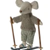 Maileg Big Brother Mouse With Ski Set* Doll House & Mouse House