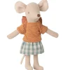 Maileg Big Sister Tricycle Mouse With Bag / Old Rose* Maileg Big Brother Mice, Clothing And Accessories