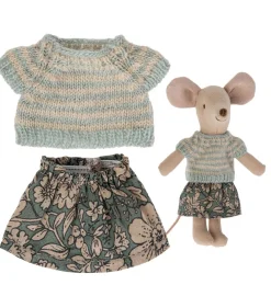 Maileg Clothing Set Big Sister Mouse / Knitted Sweater With Skirt* Doll House & Mouse House