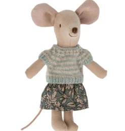 Maileg Clothing Set Big Sister Mouse / Knitted Sweater With Skirt* Doll House & Mouse House