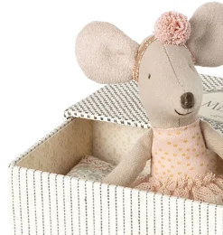 Maileg Dance Mouse In Daybed / Little Sister* Mice & Rat Cuddly Toys