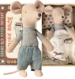 Maileg Little Brother Mouse In Matchbox* Doll House & Mouse House