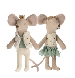 Maileg Little Sister And Little Brother Royal Twins In Matchbox* Doll House & Mouse House
