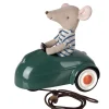 Maileg Mouse Car Dark Green* Doll Furniture And Accessories