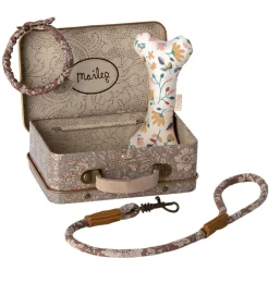 Maileg Puppy Accessories In A Metal Suitcase/ Pink* Cats And Dogs Cuddly Toys