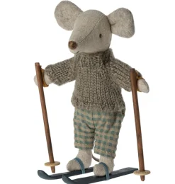 Maileg Skis & Ski Poles For Big Sister And Big Brother Mouse* Doll Furniture And Accessories