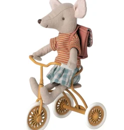 Maileg Tricycle Bike With Shelter For The Mice / Color Ocher Yellow* Doll Furniture And Accessories