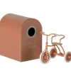 Maileg Tricycle Bike With Shelter For The Mice / Color Coral* Doll Furniture And Accessories