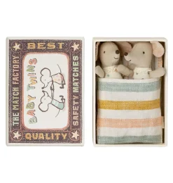 Maileg Twin Mice In Matchbox* Doll House & Mouse House
