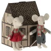 Maileg Winter Mice Twins Little Brother And Little Sister* Doll House & Mouse House