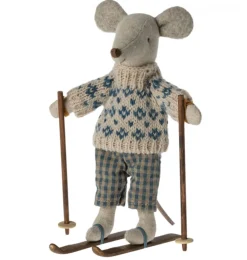 Maileg Winter Mouse With Ski Set / Father Mouse* Doll House & Mouse House