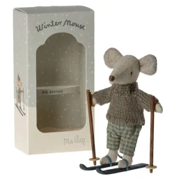 Maileg Winter Mouse With Ski Set / Father Mouse* Doll House & Mouse House