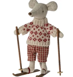Maileg Winter Mouse With Ski Set / Mother Mouse* Doll House & Mouse House