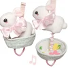 Manhattan Toy Lullaby Bunny In Basket With Flowers* Rabbits And Hares