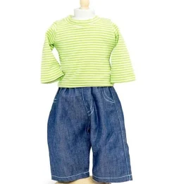 Mamamemo doll clothes & accessories Mini Mommy Jeans With Striped Shirt Fit Very Well On The Miniland Dolls Of 38 Cm* Doll Clothes