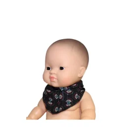 Minikane Bandana / Doll Scarf India Noir And Lurex Silver For Gordi Dolls* Doll Clothes