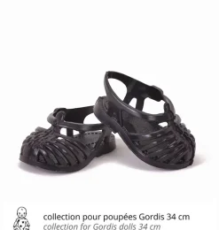 Minikane Plastic Sandals For Gordi Dolls Black* Doll Furniture And Accessories