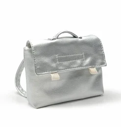Minikane School Bag For The Gordi Dolls / Silver Artificial Leather* Doll Furniture And Accessories