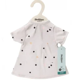 Skrållan Skrallan Gray Dress With Dots For Dolls From 36 To 40 Cm* Doll Clothes