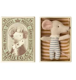 Maileg Sleepy Wakey Baby Mouse Boy In Box* Doll House & Mouse House
