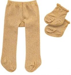 Heless Tights And Socks Gold Glitter From For Dolls Of 28-35 Cm* Doll Furniture And Accessories